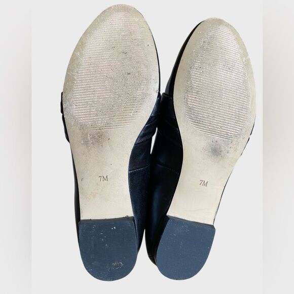 Talbots Ryan Twist Nappa Leather Loafers Women's Size 7 Black Slip On Flats - Picture 12 of 15